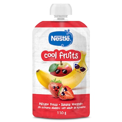 Puré de plátano y fresa cool fruits Nestlé bolsa 110 g-0