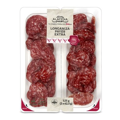 Longaniza payés extra Nuestra Alacena de Dia bandeja 2 x 62 g-0 Longaniza payés extra Nuestra Alacena de Dia bandeja 2 x 62 g-0