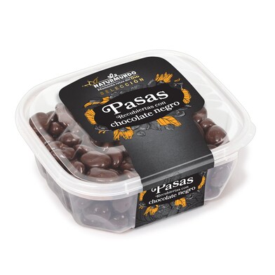 Pasas cubiertas de chocolate negro Naturmundo de Dia tarrina 200 g-0 Pasas cubiertas de chocolate negro Naturmundo de Dia tarrina 200 g-0