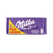 Chocolate con leche MILKA  pack 3 unidades 300 GR