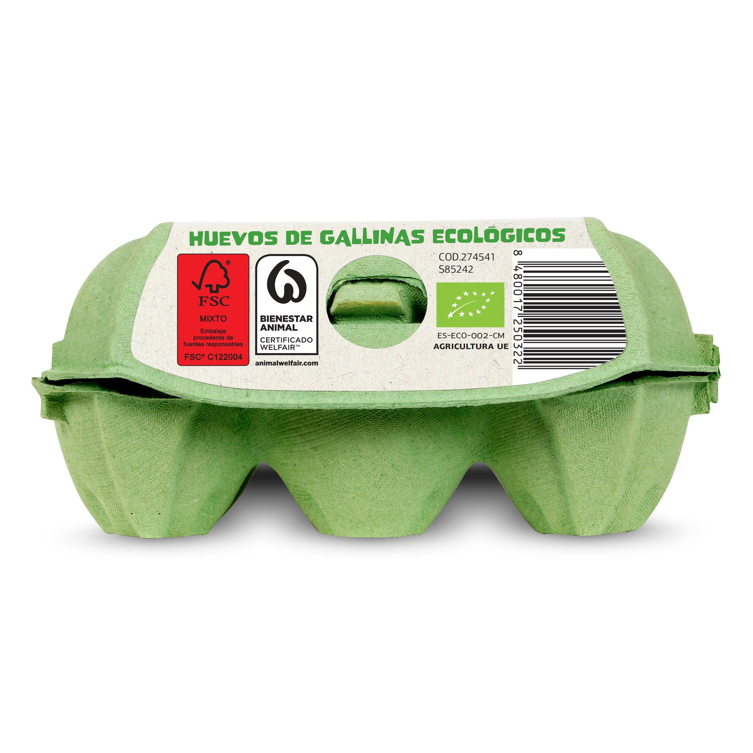 Huevos ecológicos grandes/medianos M/L Dia 6 unidades