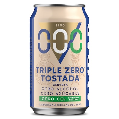 Cerveza triple zero tostada 0.0% alcohol Ambar lata 33 cl-0