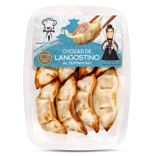 Gyozas De Langostino Al Teppanyaki Al Punto Bandeja 140 Gr.