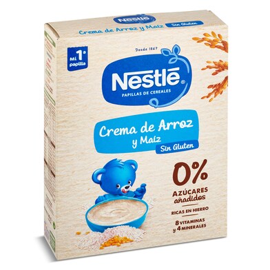 Papilla de maíz y arroz sin gluten Nestlé caja 240 g-0