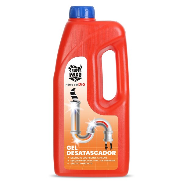 Gel Desatascador para Tuberías Dia Super Paco Botella 1 Lt.