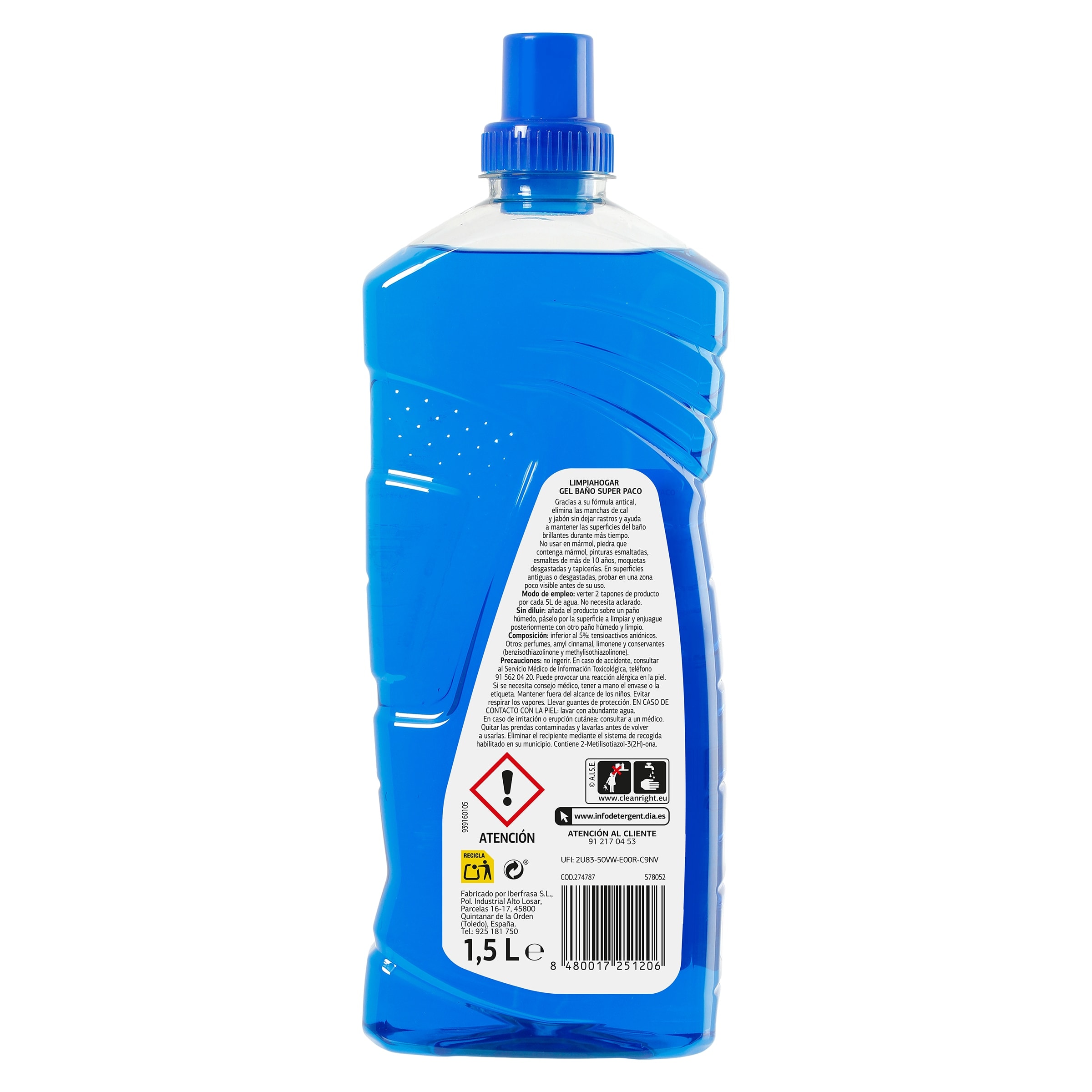 Limpiador baño en gel Dia Super Paco 1,5 L