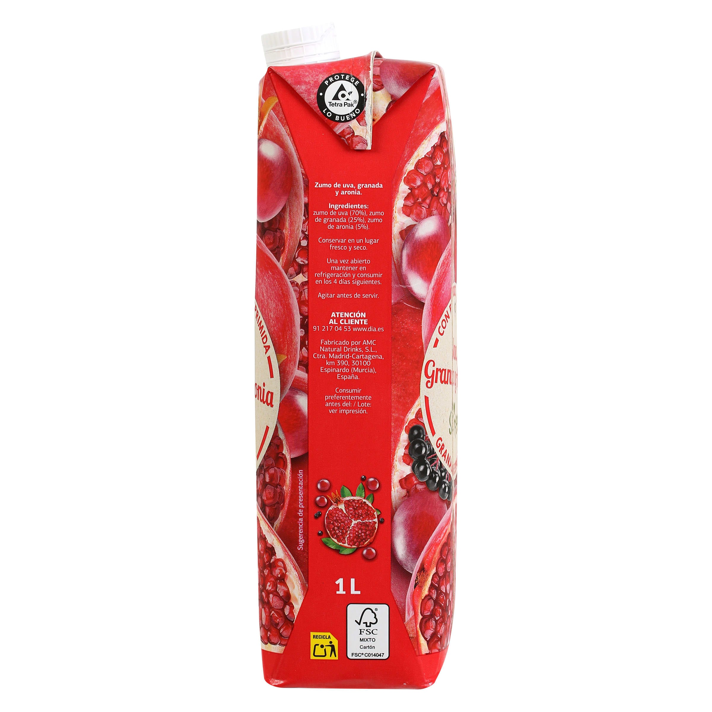 Zumo de uva, granada y aronia Dia Saborfera 1 L