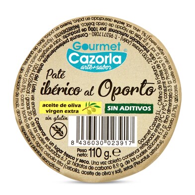 Paté ibérico al oporto Gourmet cazorla frasco 110 g-0