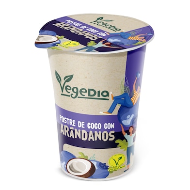 Postre vegetal de arándano con bebida de coco Vegedia vaso 150 g-0
