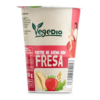 Postre vegetal de avena con fresa VEGEDIA VASO 150 GR-1 Postre vegetal de avena con fresa VEGEDIA VASO 150 GR-1