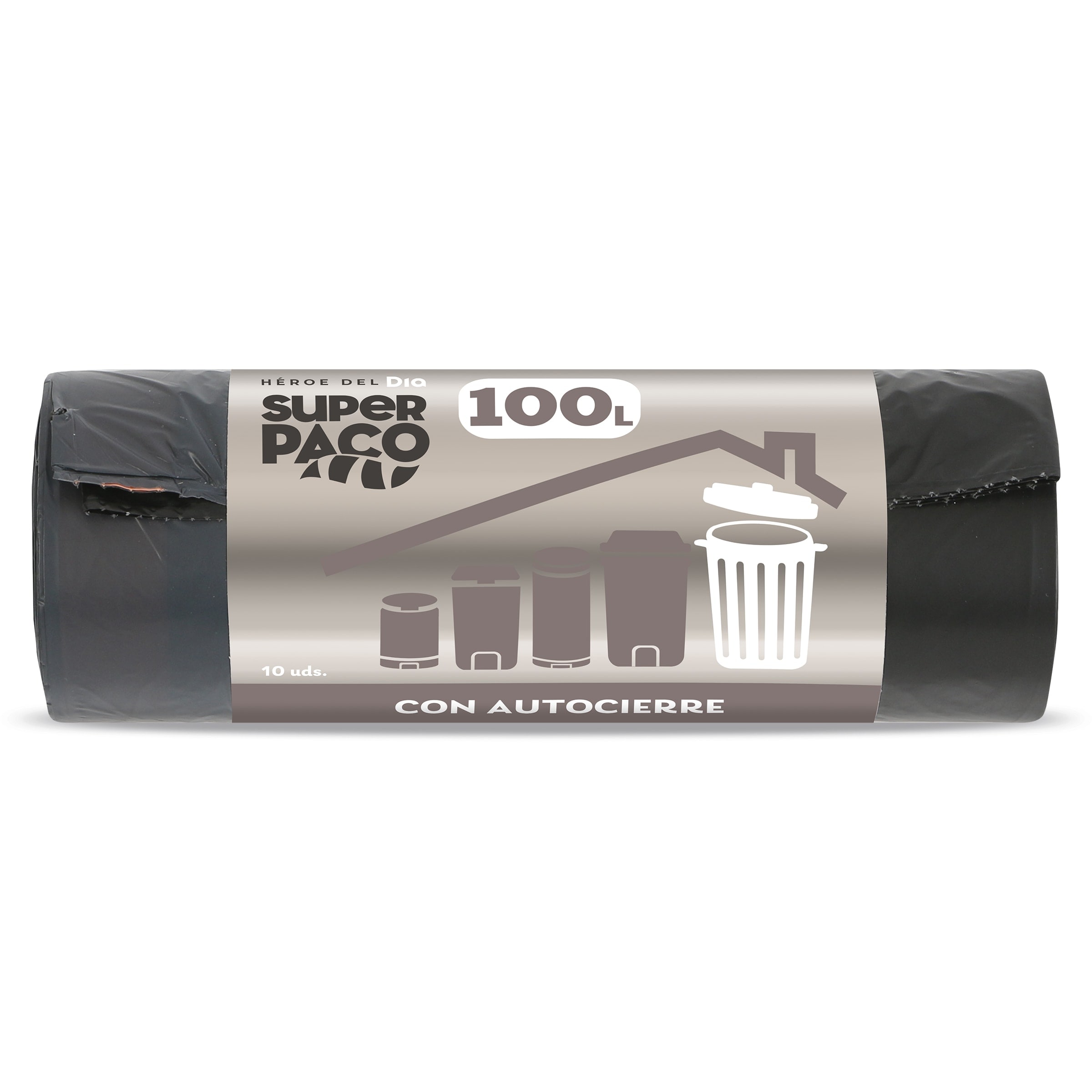 Bolsa de basura 100 L con autocierre Dia Super Paco 10 unidades