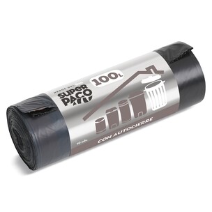 bolsa de basura 100 l con autocierre 10 unidades