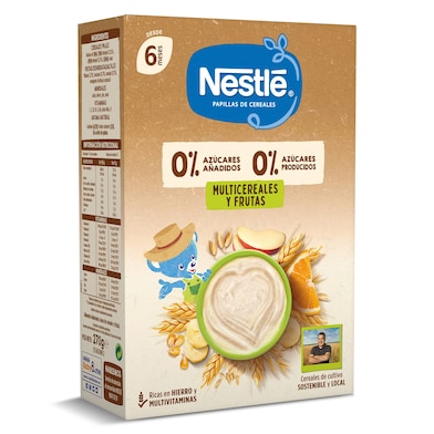 Papilla multicereales con plátano 0% azúcares añadidos Nestlé caja 270 g-0