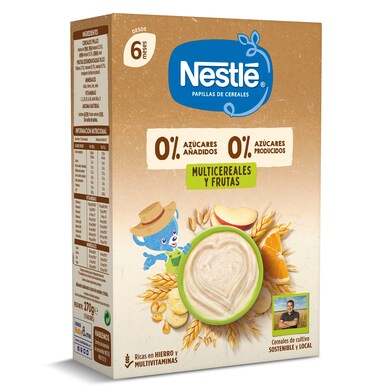 Papilla multicereales con plátano 0% azúcares añadidos Nestlé caja 270 g-0