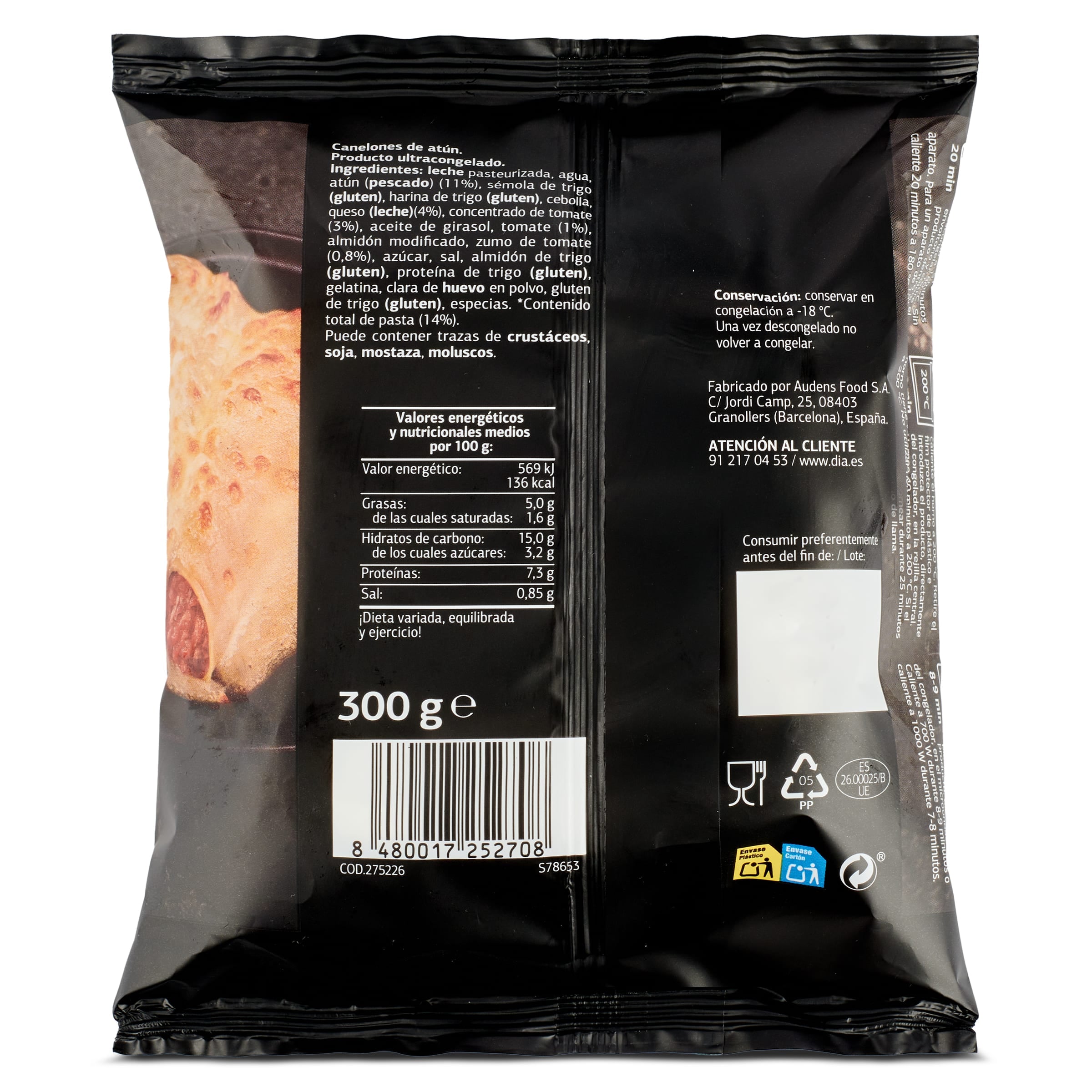 Canelones de atún Dia Al Punto 300 g