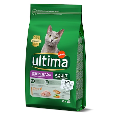 Alimento para gatos esterilizados con pollo Ultima bolsa 1.5 Kg-0