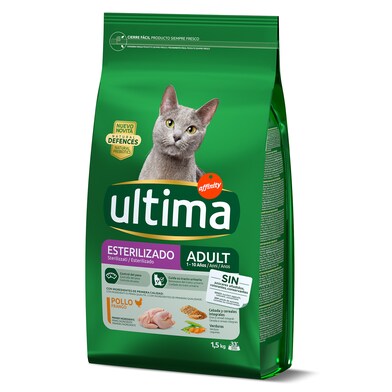 Alimento para gatos esterilizados con pollo Ultima bolsa 1.5 Kg-0