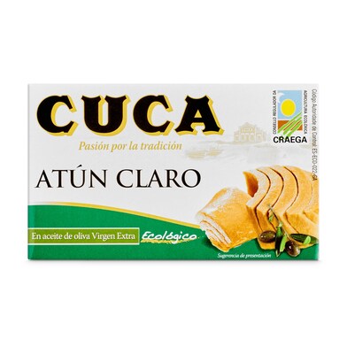 Atún claro en aceite de oliva virgen extra ecológico Cuca lata 82 g-0