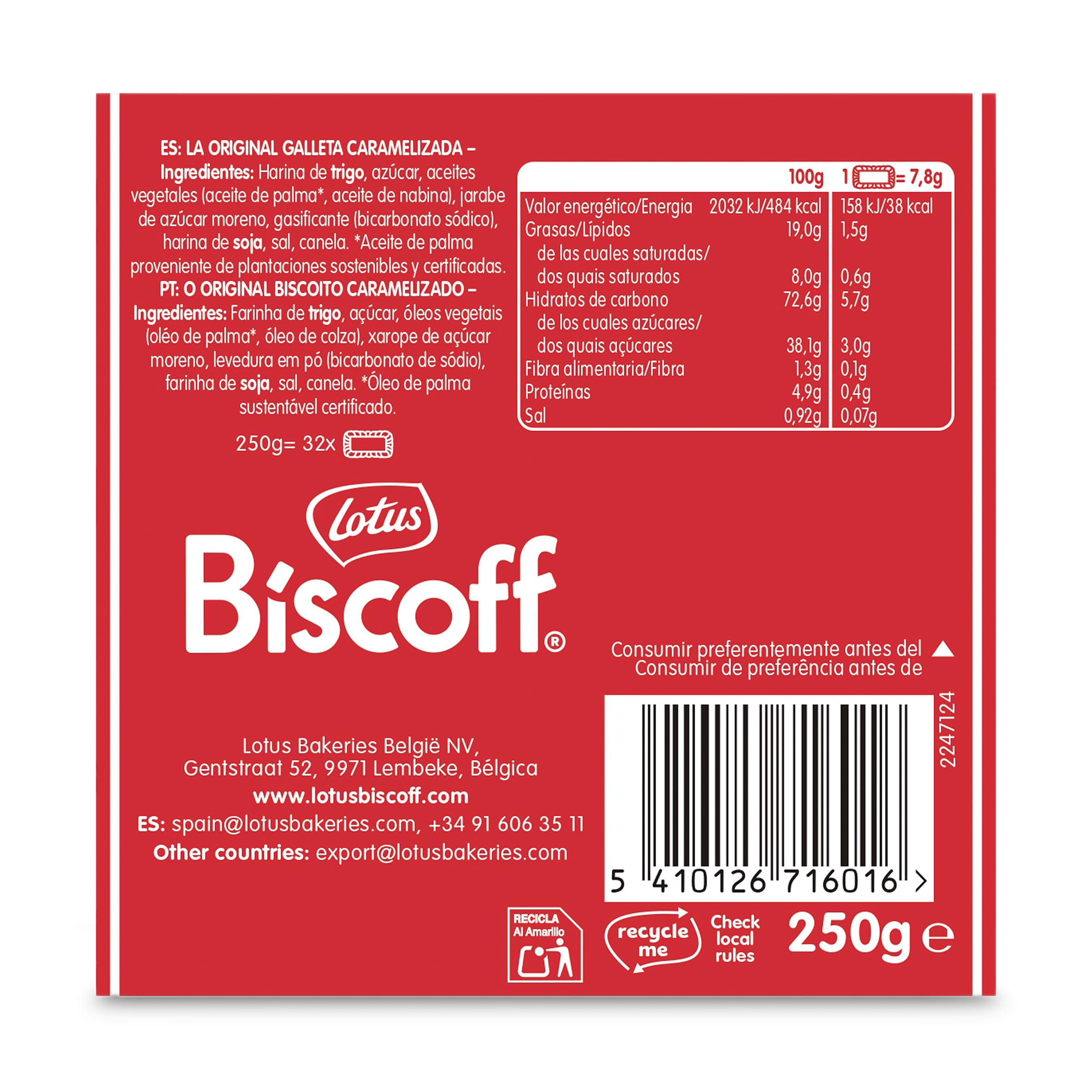 Galletas caramelizadas Lotus Biscoff 250 g