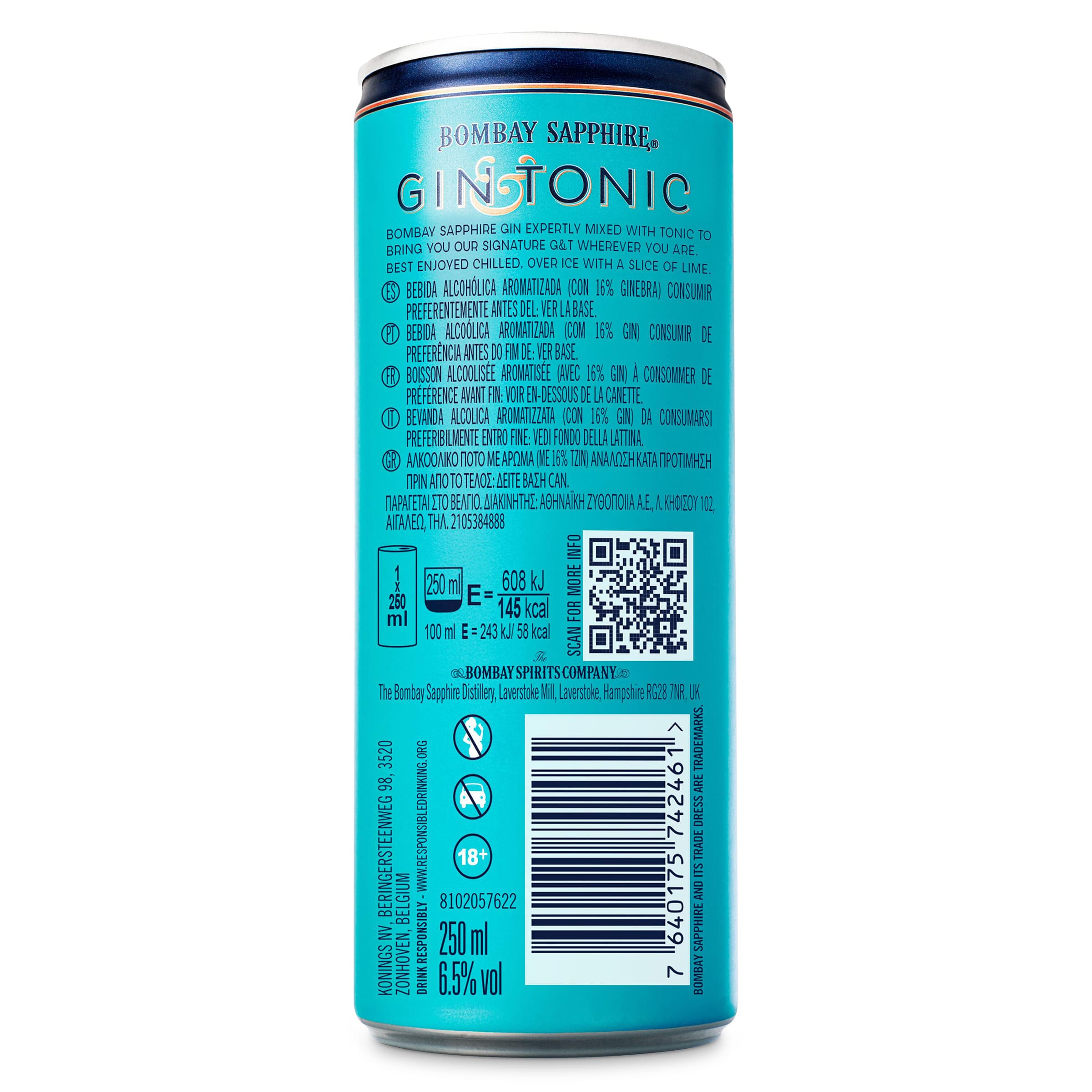 Gin & tonic Bombay Sapphire 25 cl
