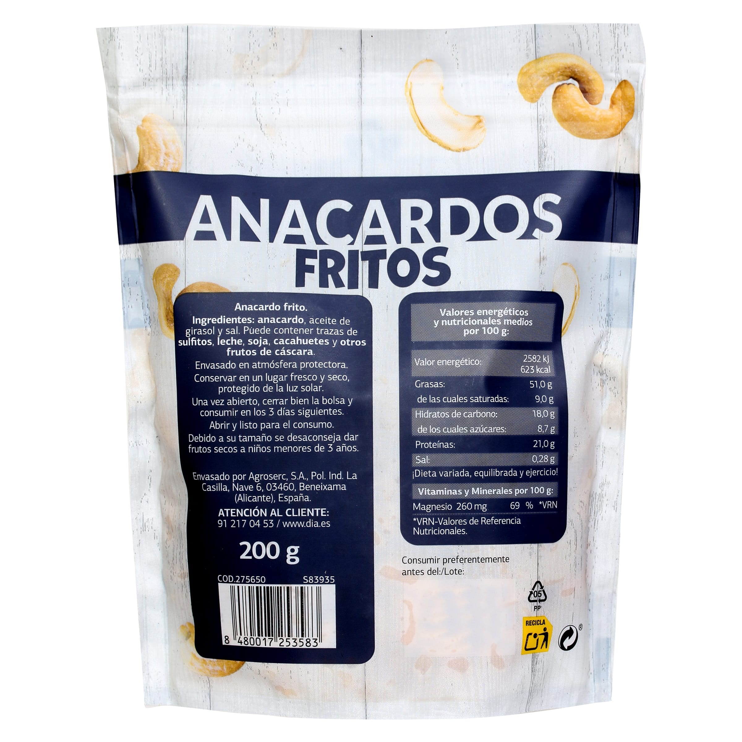 Anacardos fritos Dia Naturmundo 200 g