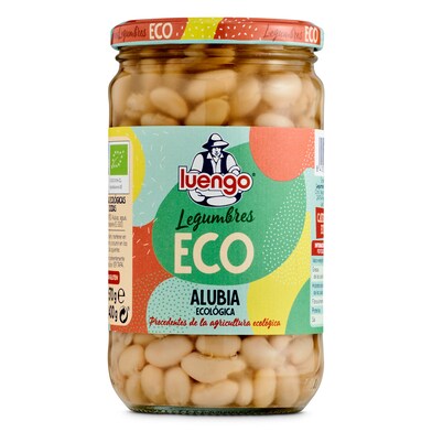 Alubia blanca cocida ecológica Luengo frasco 400 g-0