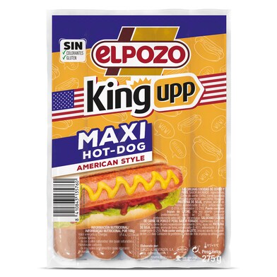 Salchichas cocidas hot dog Elpozo King bolsa 275 g-0 Salchichas cocidas hot dog Elpozo King bolsa 275 g-0