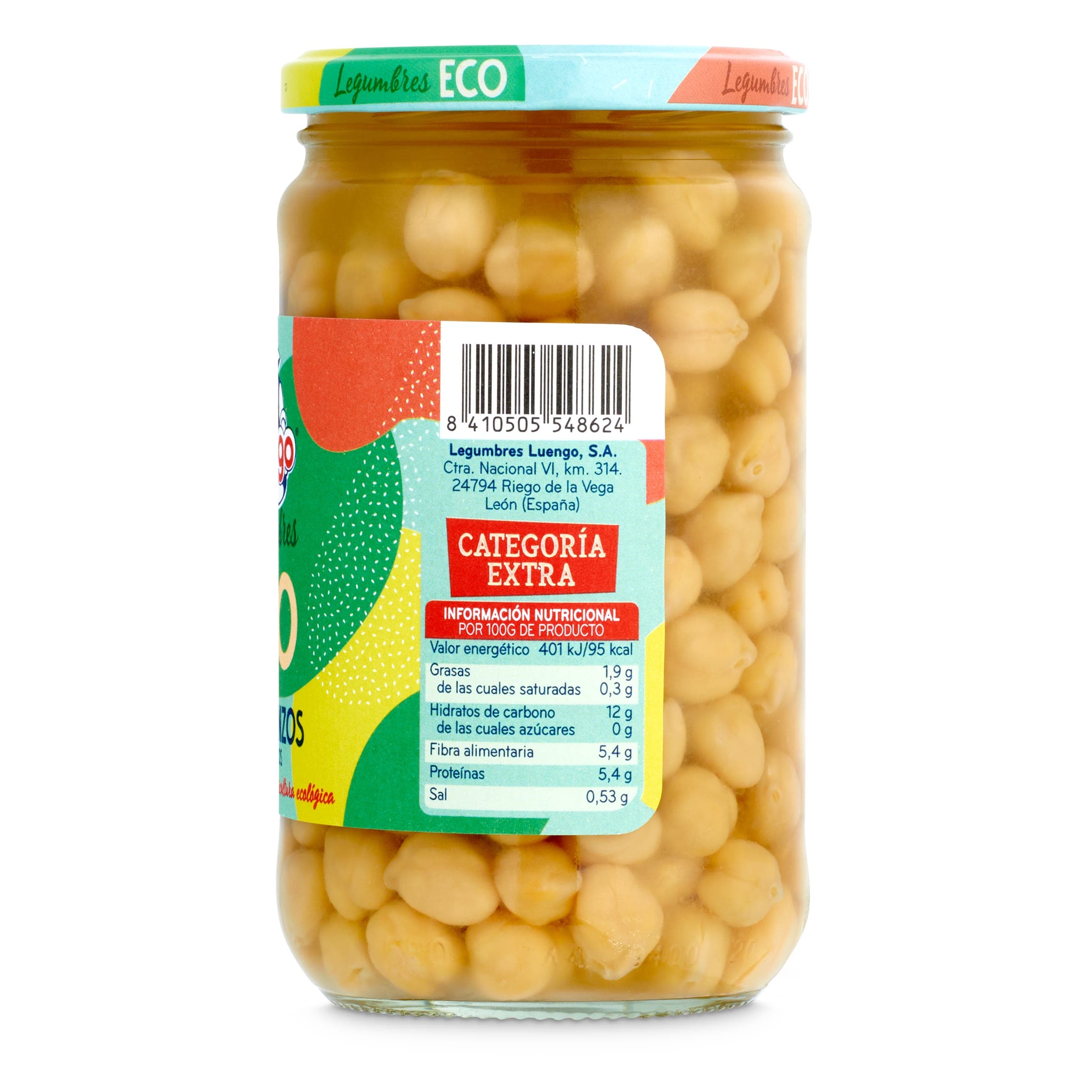 Garbanzos cocidos ecológicos Luengo 400 g