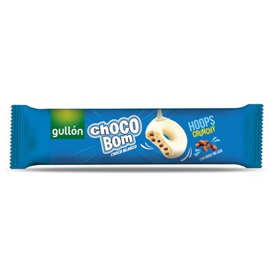 Roscos de galleta con chocolate blanco chocobom Gullón bolsa 128 g-0 Roscos de galleta con chocolate blanco chocobom Gullón bolsa 128 g-0