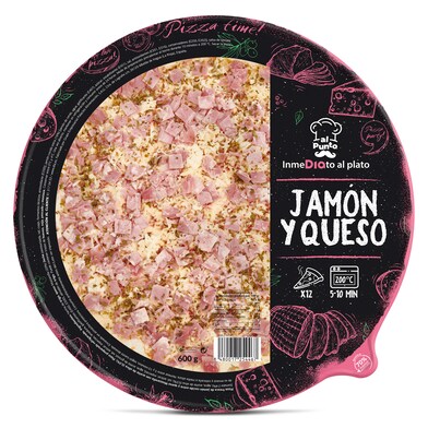 Pizza jamón y queso familiar Al Punto Dia bandeja 600 g-0 Pizza jamón y queso familiar Al Punto Dia bandeja 600 g-0