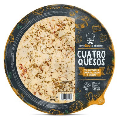 Pizza 4 quesos familiar Al Punto Dia bandeja 580 g-0 Pizza 4 quesos familiar Al Punto Dia bandeja 580 g-0