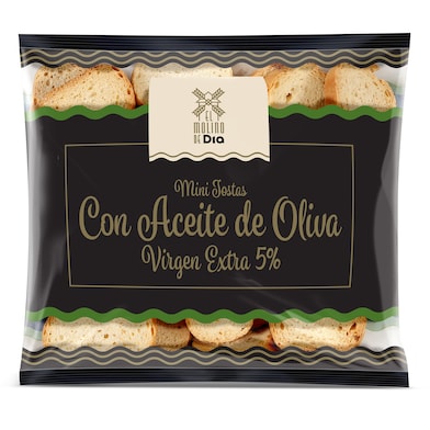 Mini tostas con aceite de oliva virgen extra El molino de Dia bolsa 90 g-0
