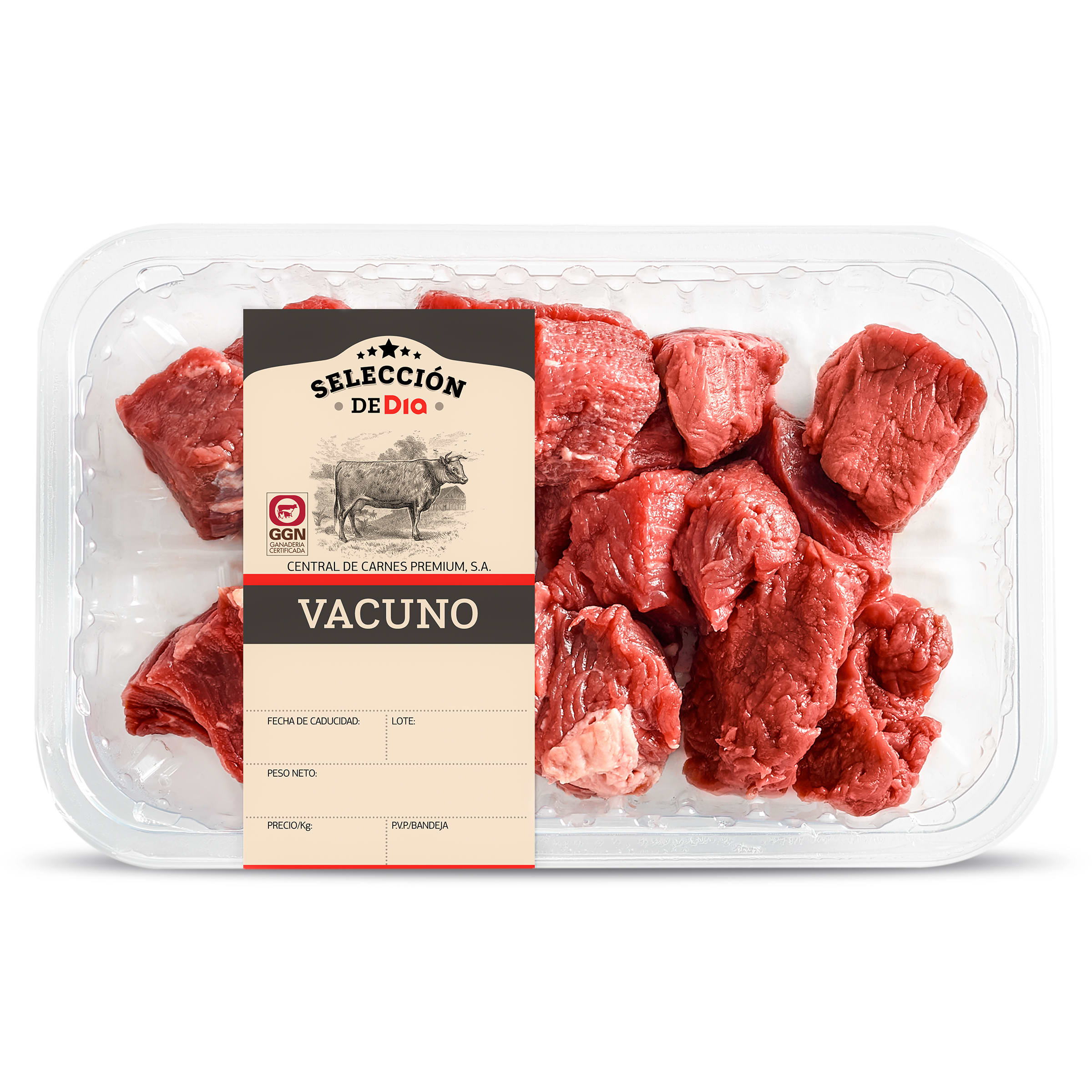 Carne de vacuno en tacos Selección de Dia 500 g aprox.