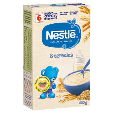 Papilla 8 cereales con bífidus Nestlé caja 600 g-0 Papilla 8 cereales con bífidus Nestlé caja 600 g-0