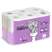 Papel higiénico compacto doble rollo La Llama Dia bolsa 12 unidades