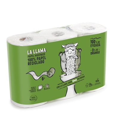 Préstamo de dinero carencia Unirse Papel higiénico compacto reciclado doble rollo LA LLAMA BOLSA 6 UD -  Supermercados DIA