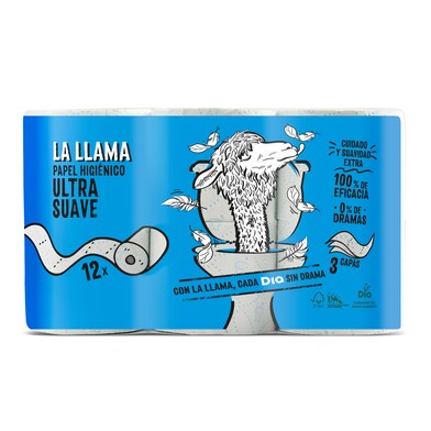 Papel higiénico suave 3 capas LA LLAMA BOLSA 12 UD-1 Papel higiénico suave 3 capas LA LLAMA BOLSA 12 UD-1