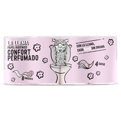 Papel higiénico perfumado 4 capas LA LLAMA BOLSA 8 UD-1 Papel higiénico perfumado 4 capas LA LLAMA BOLSA 8 UD-1