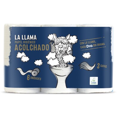 Papel higiénico acolchado 3 capas LA LLAMA BOLSA 6 UD-1 Papel higiénico acolchado 3 capas LA LLAMA BOLSA 6 UD-1
