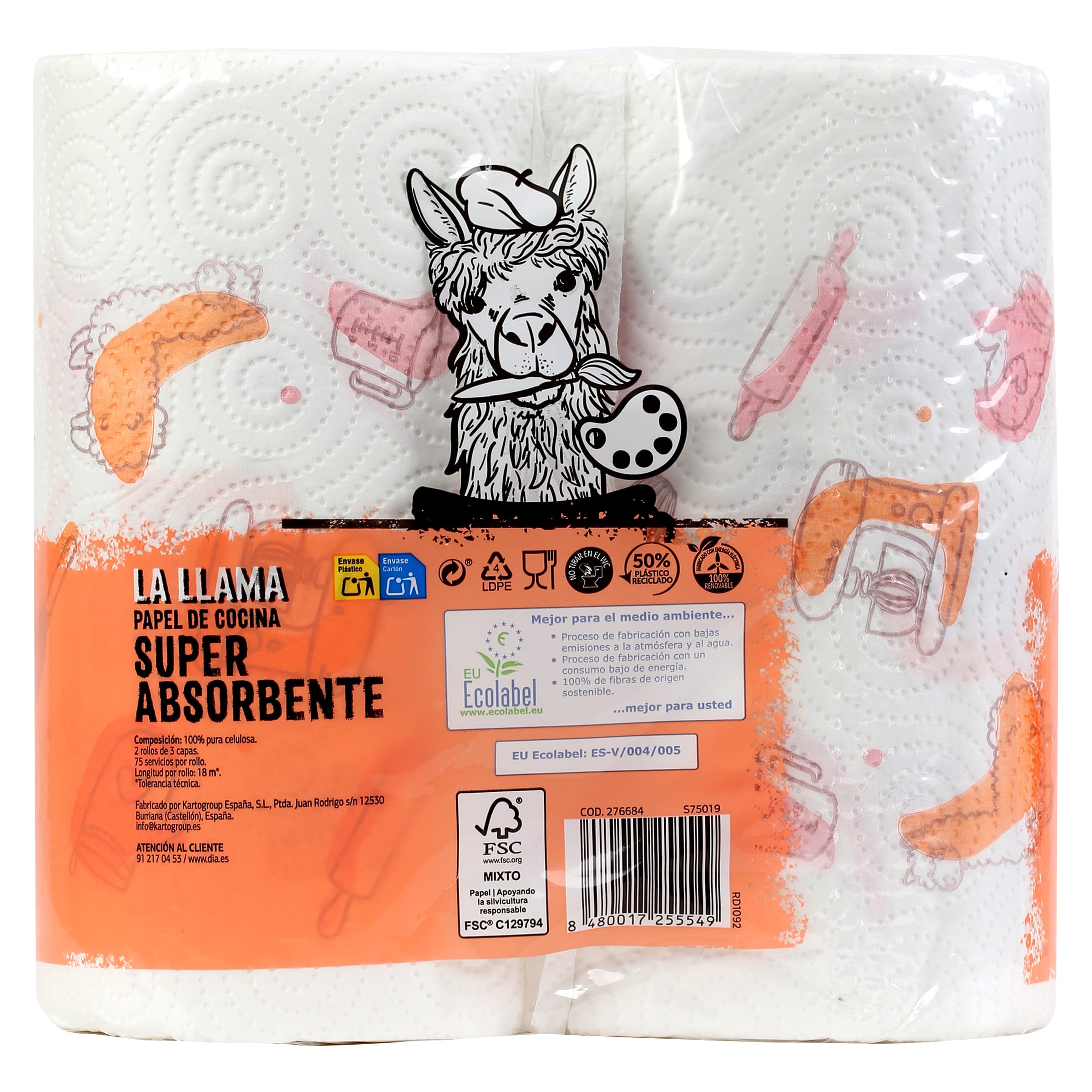 Papel de cocina super absorbente Dia La Llama 2 unidades