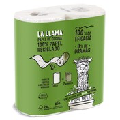 Papel de cocina compacto reciclado doble rollo La Llama Dia bolsa 2 unidades