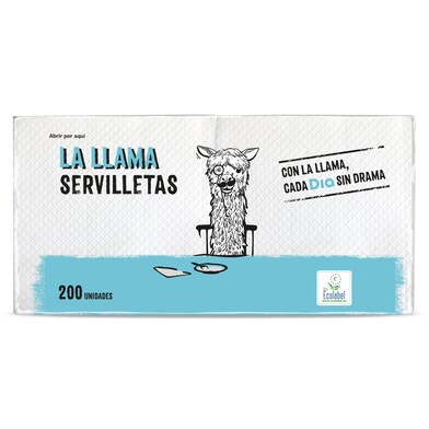 Servilletas blancas 1 capa LA LLAMA BOLSA 200 UD-1 Servilletas blancas 1 capa LA LLAMA BOLSA 200 UD-1