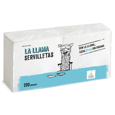 Servilletas blancas 1 capa La Llama Dia bolsa 200 unidades-0