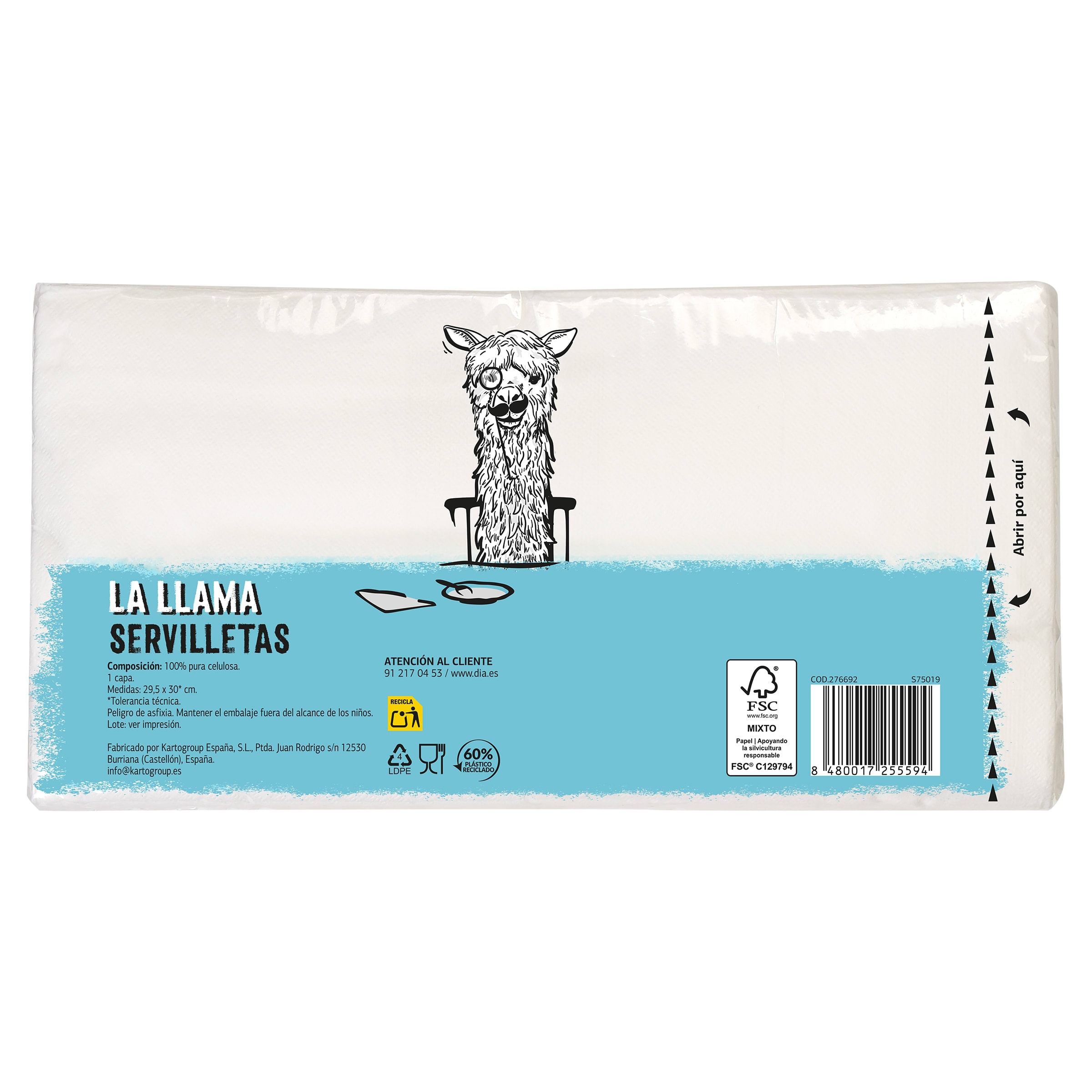Servilletas Dia La Llama 200 unidades