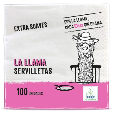 Servilletas suaves 2 capas LA LLAMA BOLSA 100 UD-1 Servilletas suaves 2 capas LA LLAMA BOLSA 100 UD-1