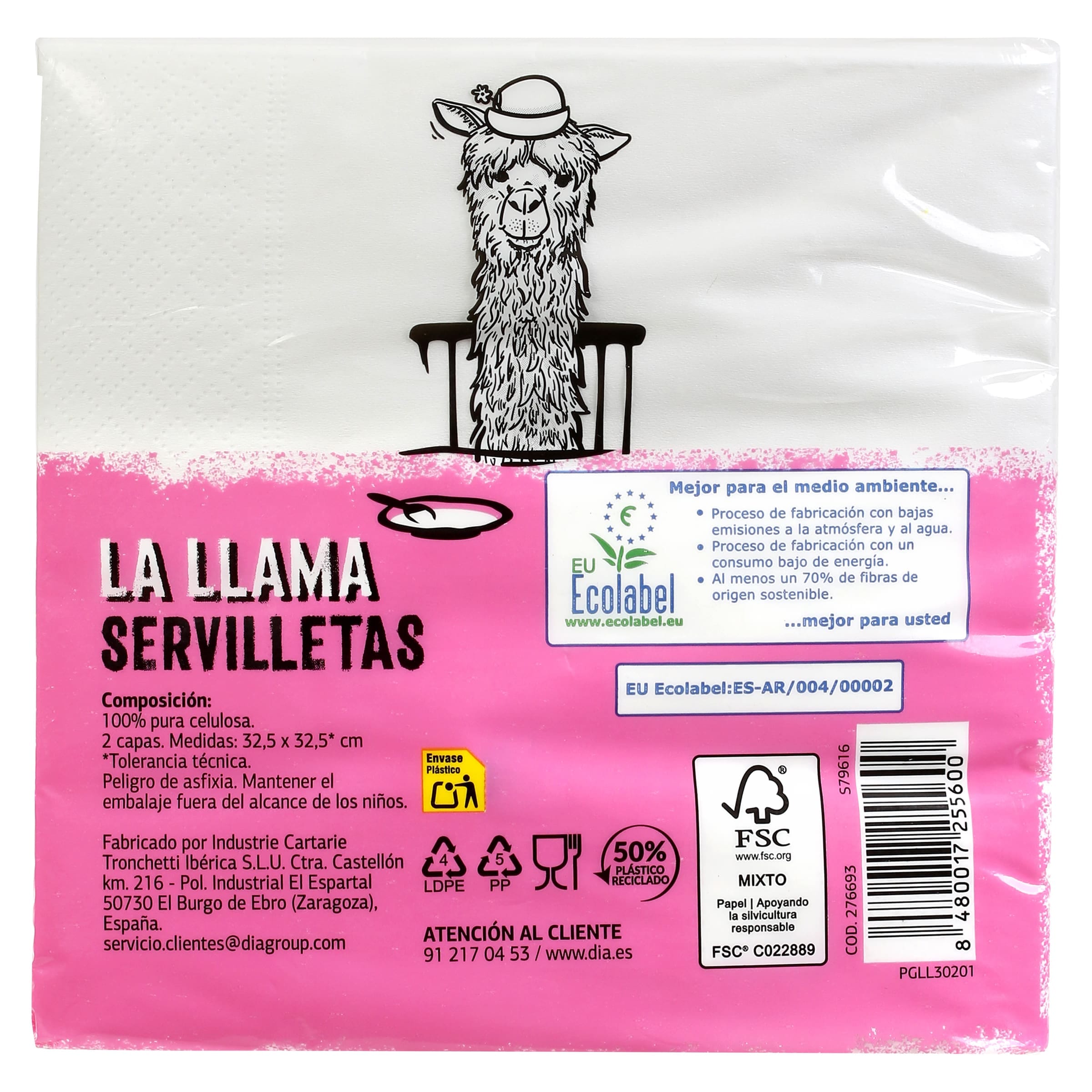 Servilletas suaves Dia La Llama 100 unidades