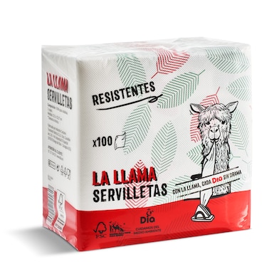 Servilleta decorada resistente 2 capas La Llama Dia bolsa 100 unidades-0