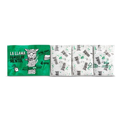 Pañuelos pocket mentolados 4 capas LA LLAMA PAQUETE 10 UD-1 Pañuelos pocket mentolados 4 capas LA LLAMA PAQUETE 10 UD-1