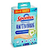 Guantes desechables protección antivirus talla S Spontex bolsa 36 unidades