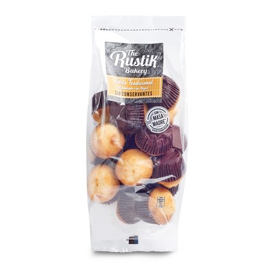 Mini magdalenas estilo tradicional The rustik bakery bolsa 190 g-0 Mini magdalenas estilo tradicional The rustik bakery bolsa 190 g-0